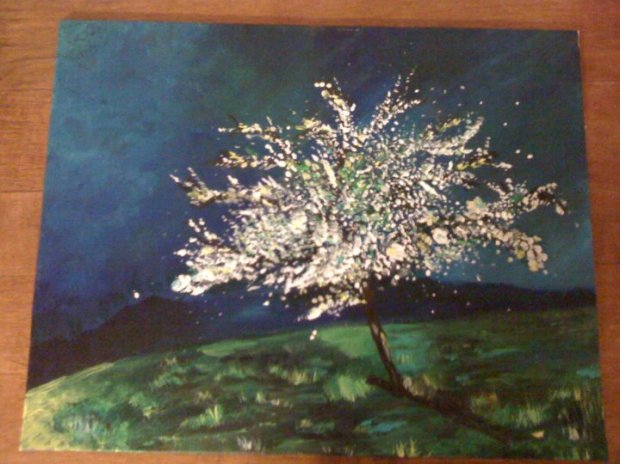 Cherryblossom painting in acrylic